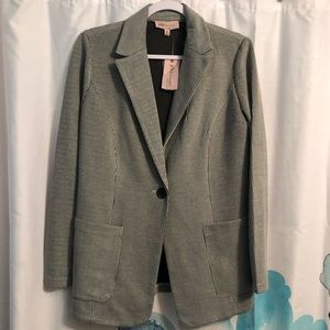 Stretchy pinstripe philosophy blazer